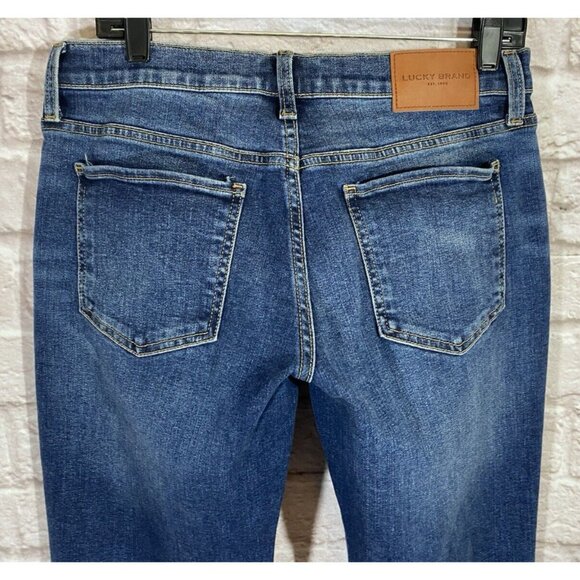 LUCKY BRAND Jeans Women 10/30 Ankle Premium Denim Easy Rider Boot Cut Distressed - Picture 6 of 13